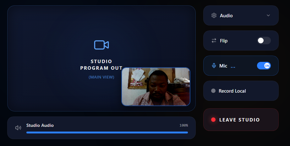 Broadcast Cam Live Guest interface